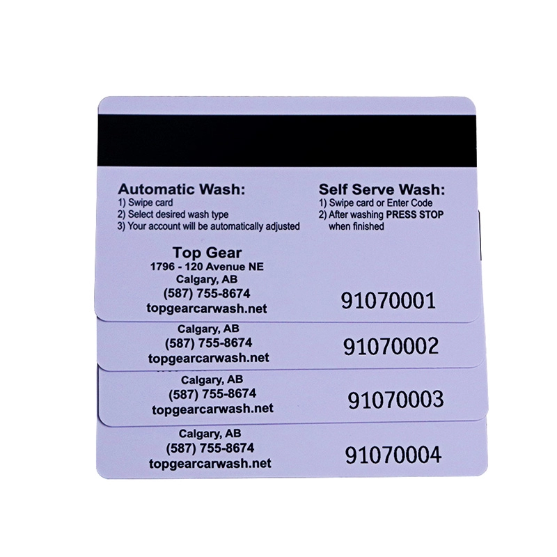Cartões-presente RFID impressos com impressão de números
