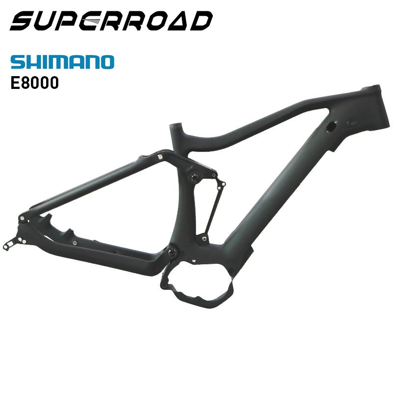 Suspensão completa Mid Drive Enduro Carbono Ebike Quadro Fit Shimano Motor