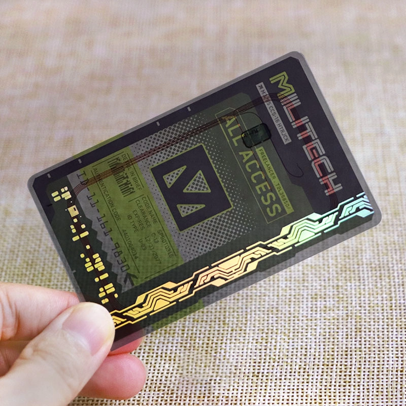 Cartões de visita NFC transparentes RFID de 13,56 MHz