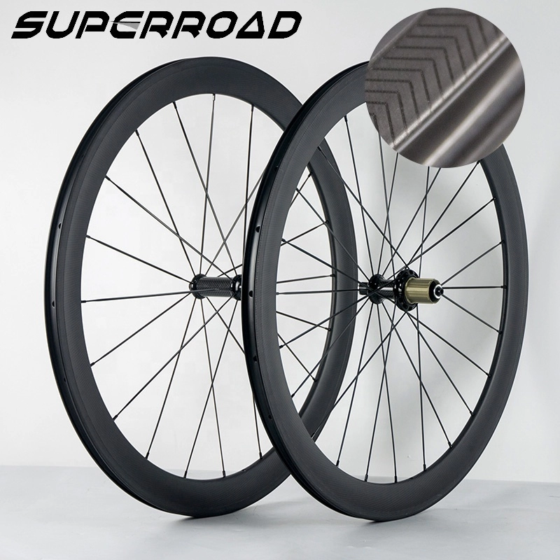 Rodas de estrada de carbono 38mm/45mm/50mm Conjunto de rodas clincher para bicicleta de estrada Conjunto de rodas sem câmara de ar