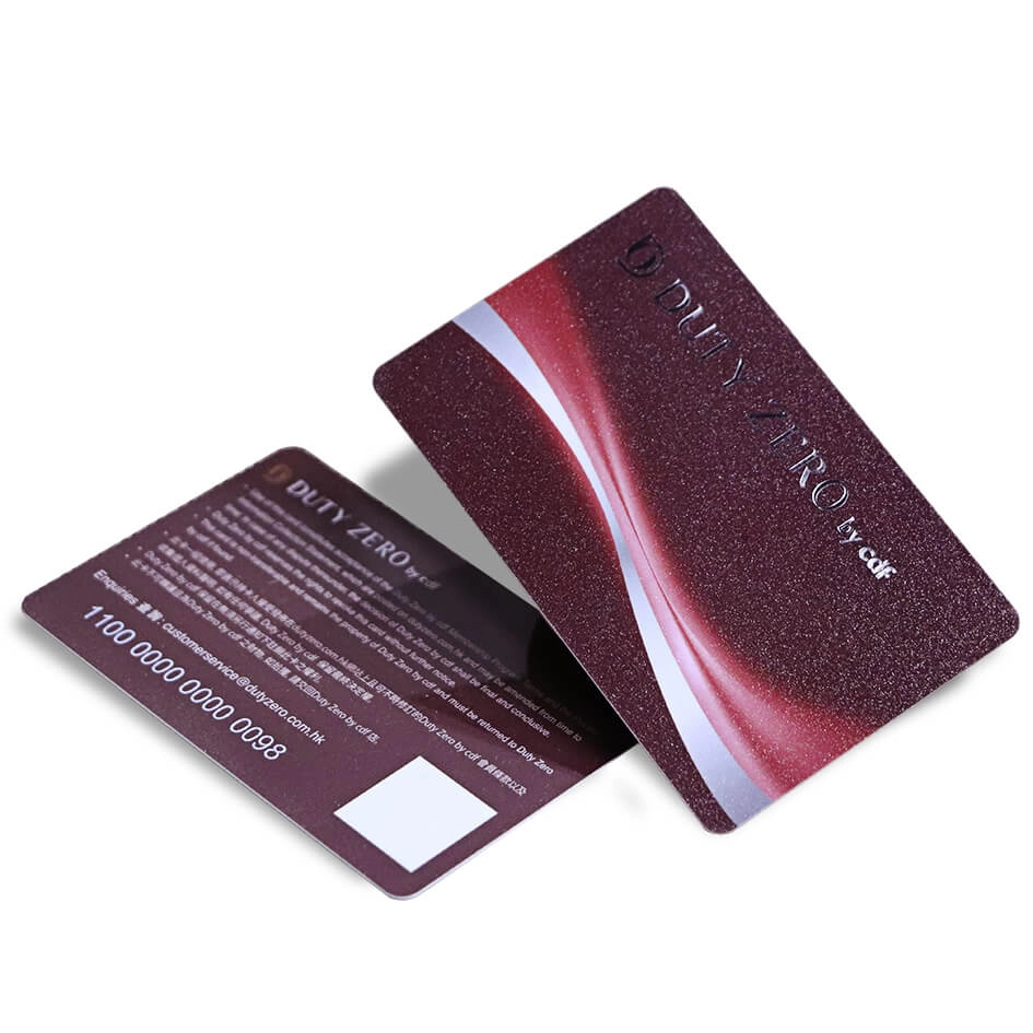 Cartão brilhante plástico RFID IC CR80 com prata