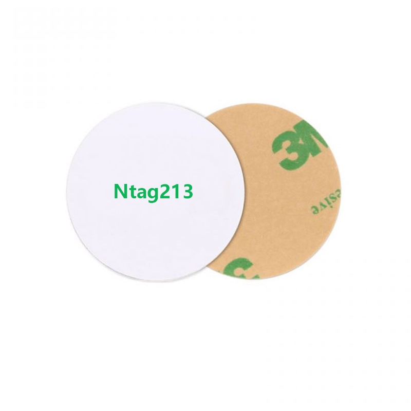 Cartões de moeda NFC graváveis ​​Ntag213 com adesivo 3M
