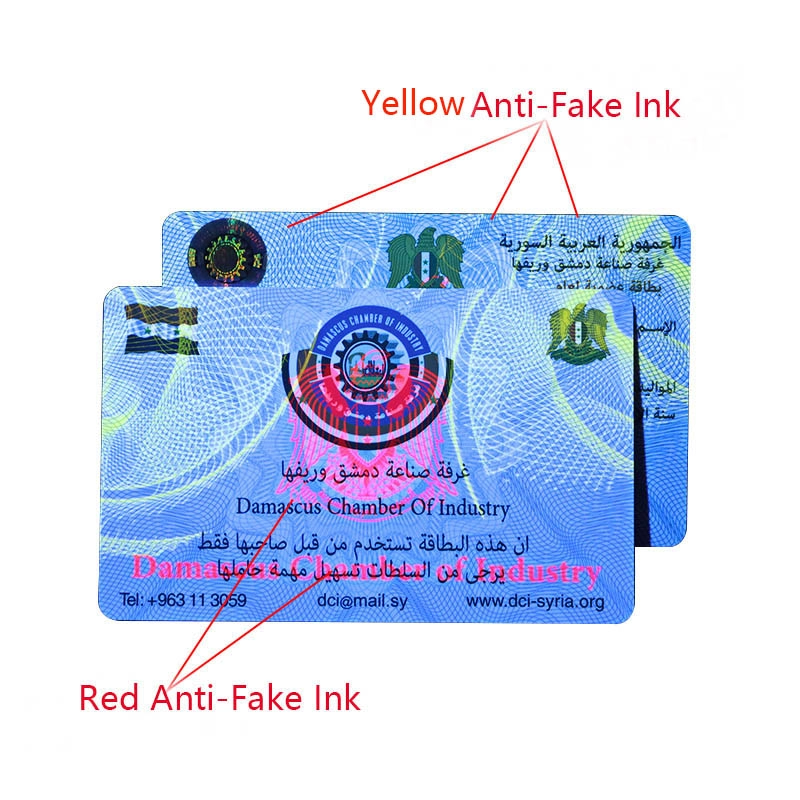 Cartões UV plásticos do holograma do MF Desfire EV1 2k da tinta anti-falsificação UV plástica CR80 para o governo
