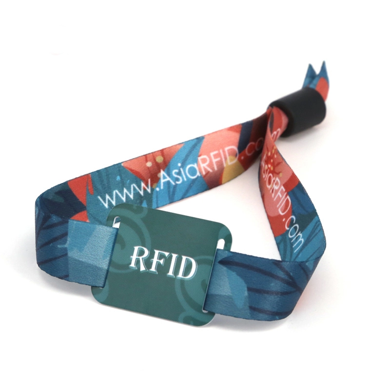 Identificação tecida RFID do punho do bracelete Ntag213 para eventos