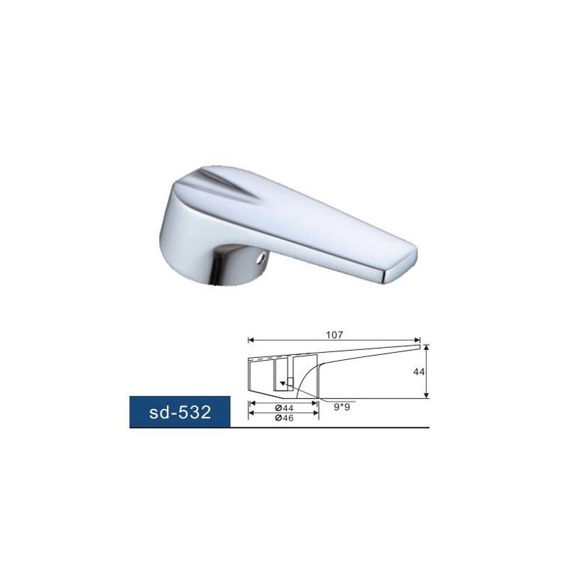 Cartucho de 35 mm - Alça de metal de substituição universal com botão e parafuso de fixação, alavanca de alça de torneira cromada polida
