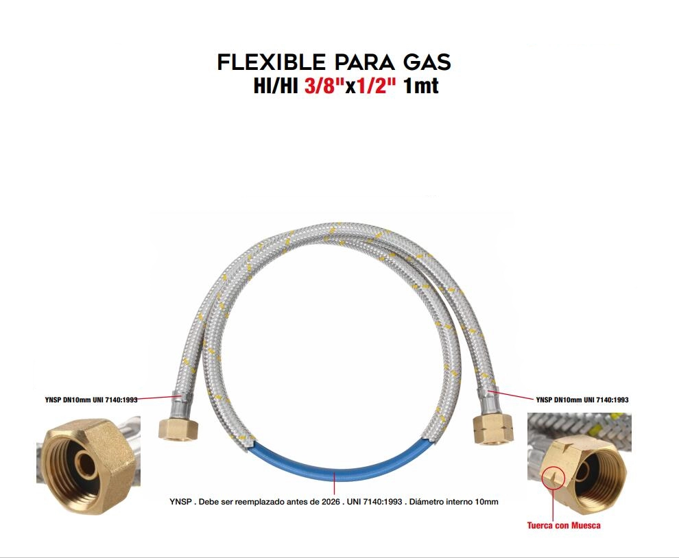 Conector flexível para gás