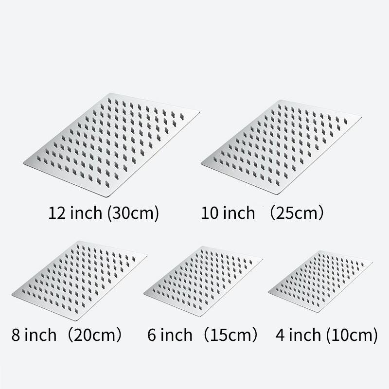 Cabeça de chuveiro quadrada de 4,6,8,10 polegadas