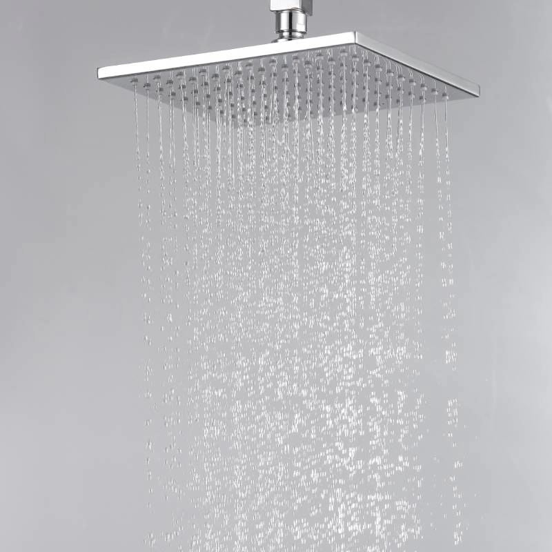 Cabeça de chuveiro de banheiro estilo rebite cromado
