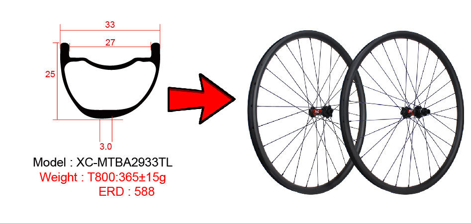 rodas de carbono mtb assimétricas