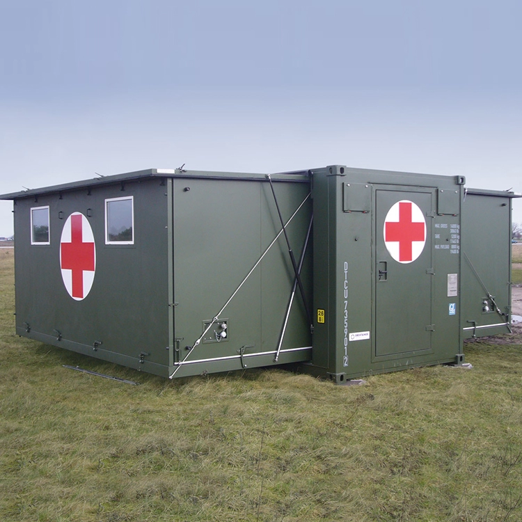 contêiner expansível de hospital médico pré-fabricado para campo de batalha