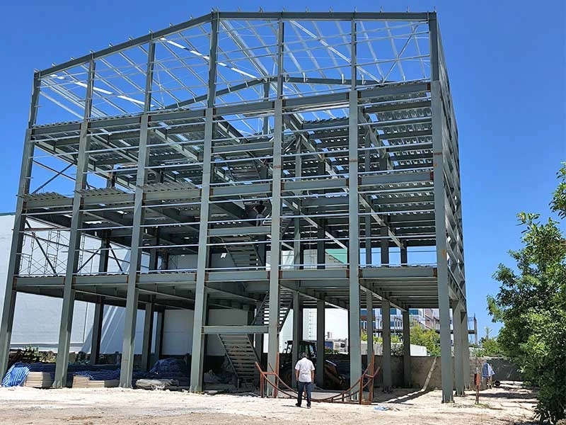 Edifício de armazém estrutural de aço pré-fabricado industrial de vários andares