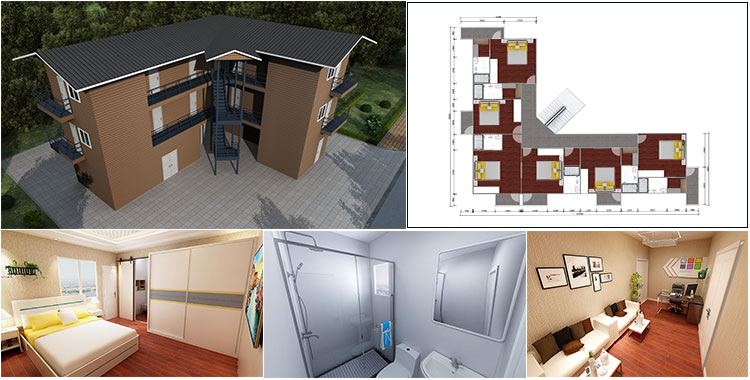 Casa pré-fabricada para casa residencial