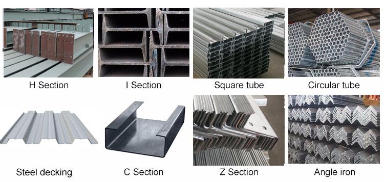 Estrutura de metal leve para construção de oficina de estrutura de material de aço soldado pré-fabricado