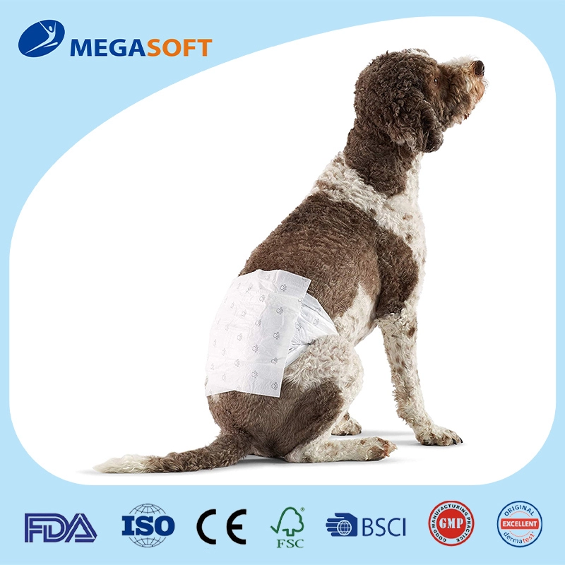 Fraldas descartáveis ​​para cães masculinos para cuidados com animais de estimação absorventes com prova de vazamento
