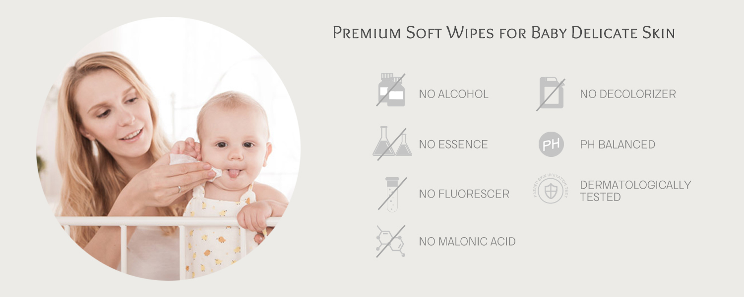 Lenços umedecidos para bebês sem produtos químicos