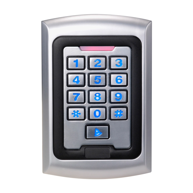 Controle de acesso antivandalismo de uma porta com teclado retroiluminado