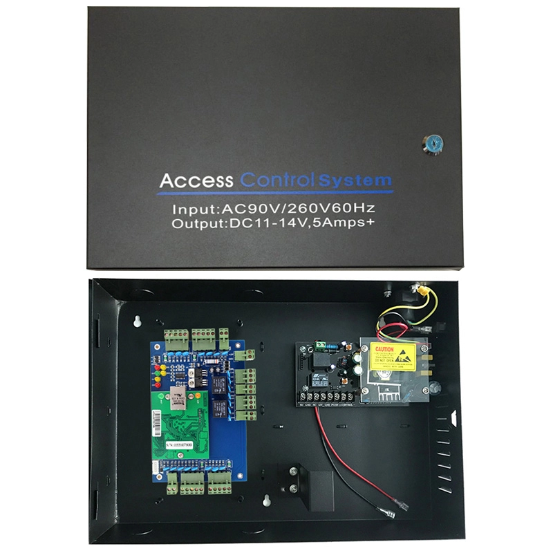 Painel de controle de acesso RFID de rede de 2 portas com fonte de alimentação de acesso AC110V/220V