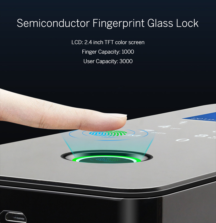 Fechadura de porta de vidro com impressão digital