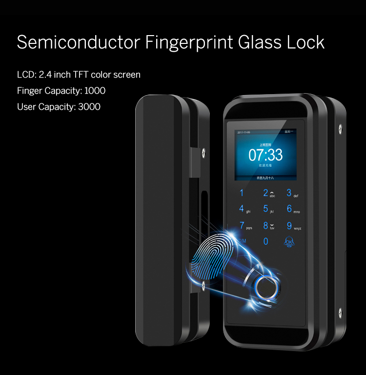 Fechadura biométrica de vidro