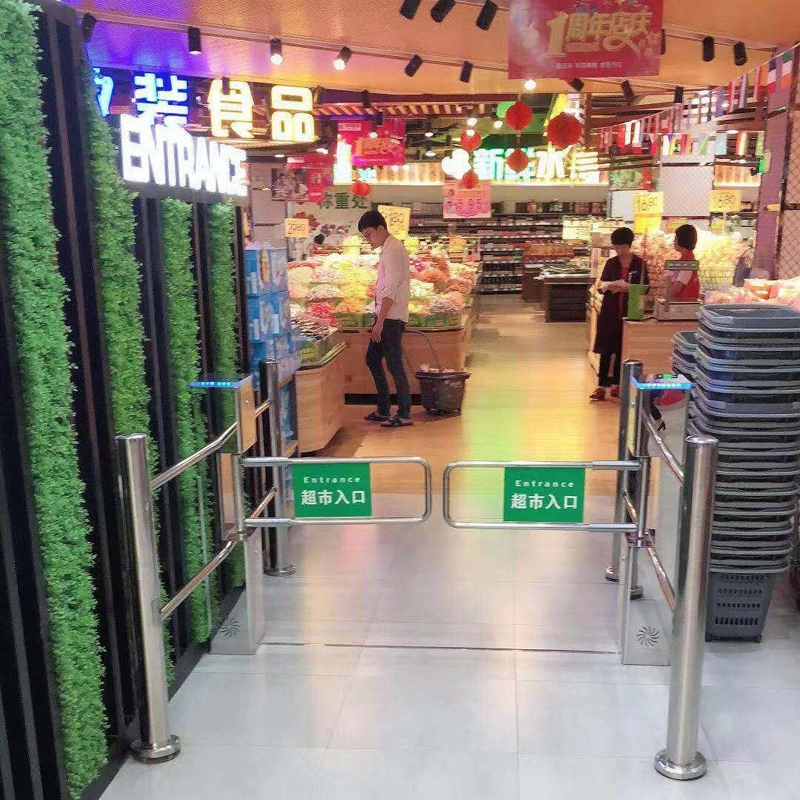 Portão de barreira giratória de pilar quadrado de entrada de supermercado LD-B512