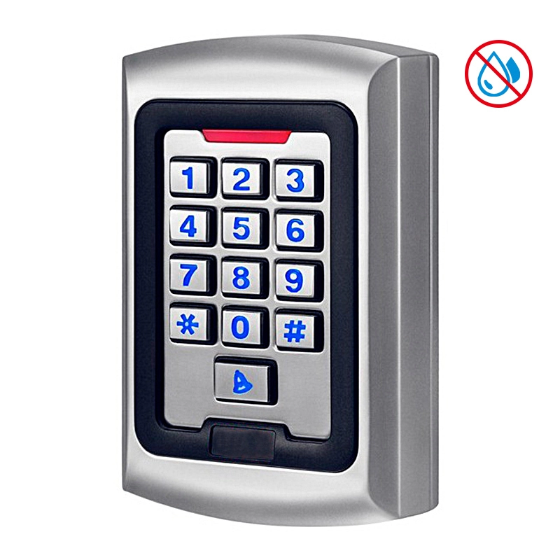 Controle de acesso antivandalismo de uma porta com teclado retroiluminado