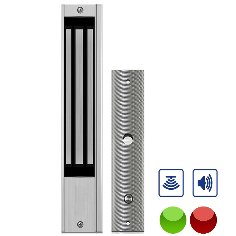 Fechaduras magnéticas elétricas de porta única com LED, sensor de porta e funções de campainha para acesso à porta