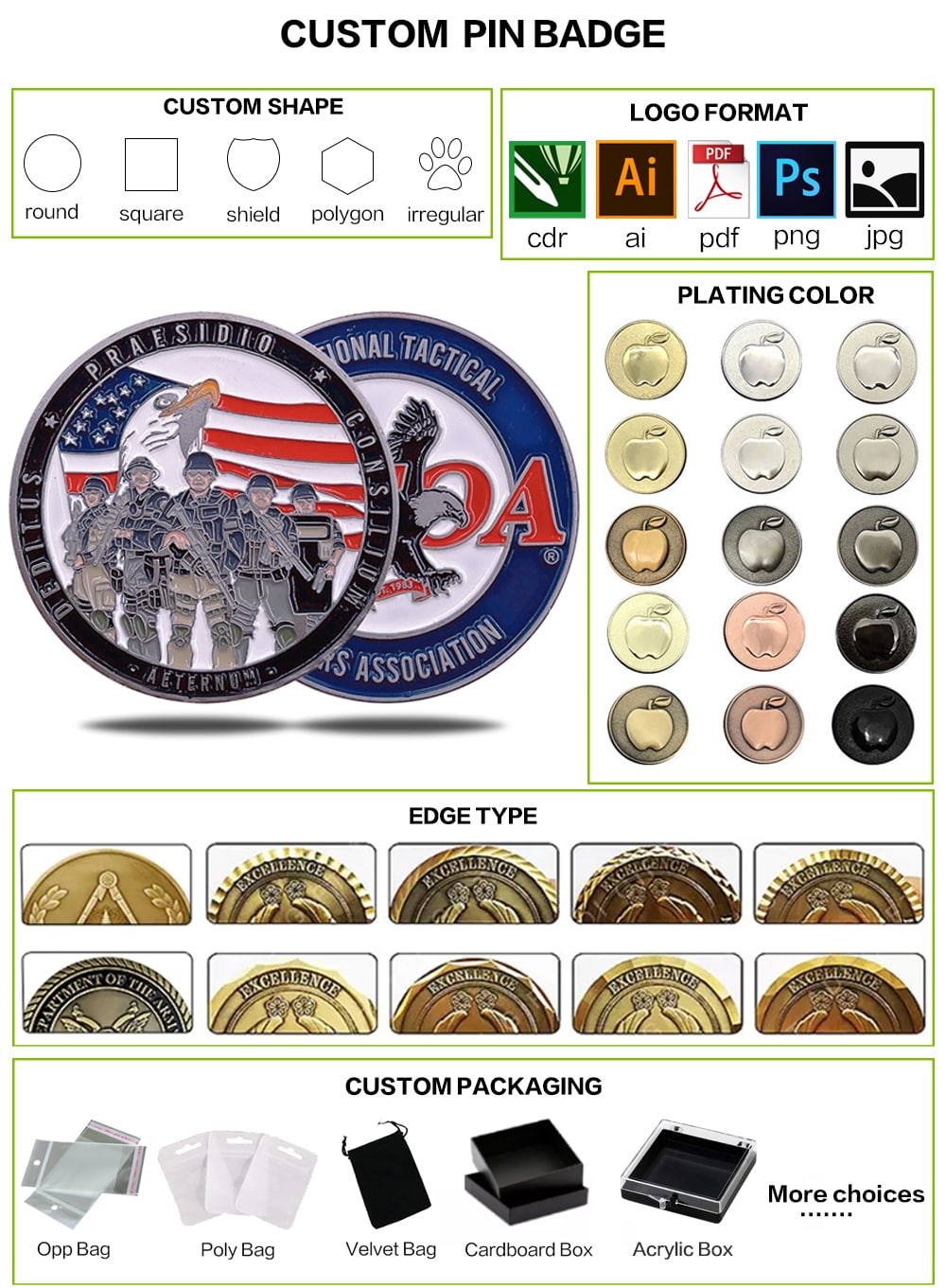 moedas de desafio militar
