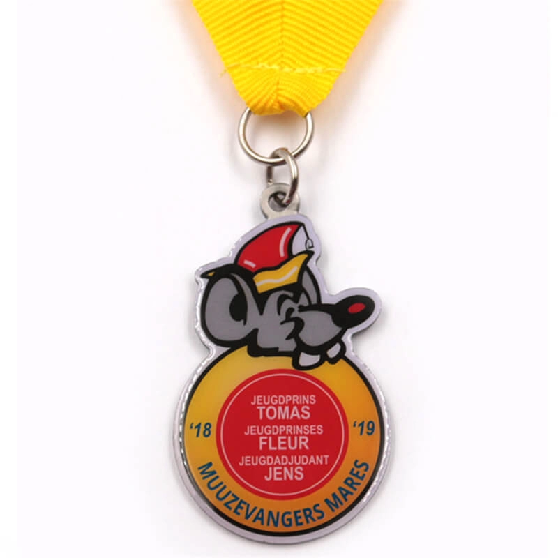 Personalização da medalha de metal do mouse com logotipo epóxi