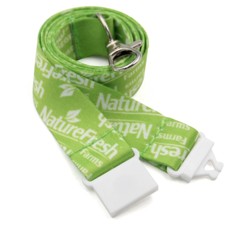 Fornecedor personalizado de cordão com logotipo de poliéster verde