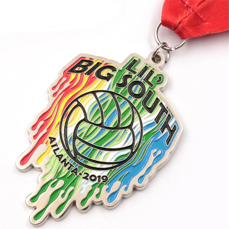 Fabricante personalizado de medalha esportiva de vôlei de metal