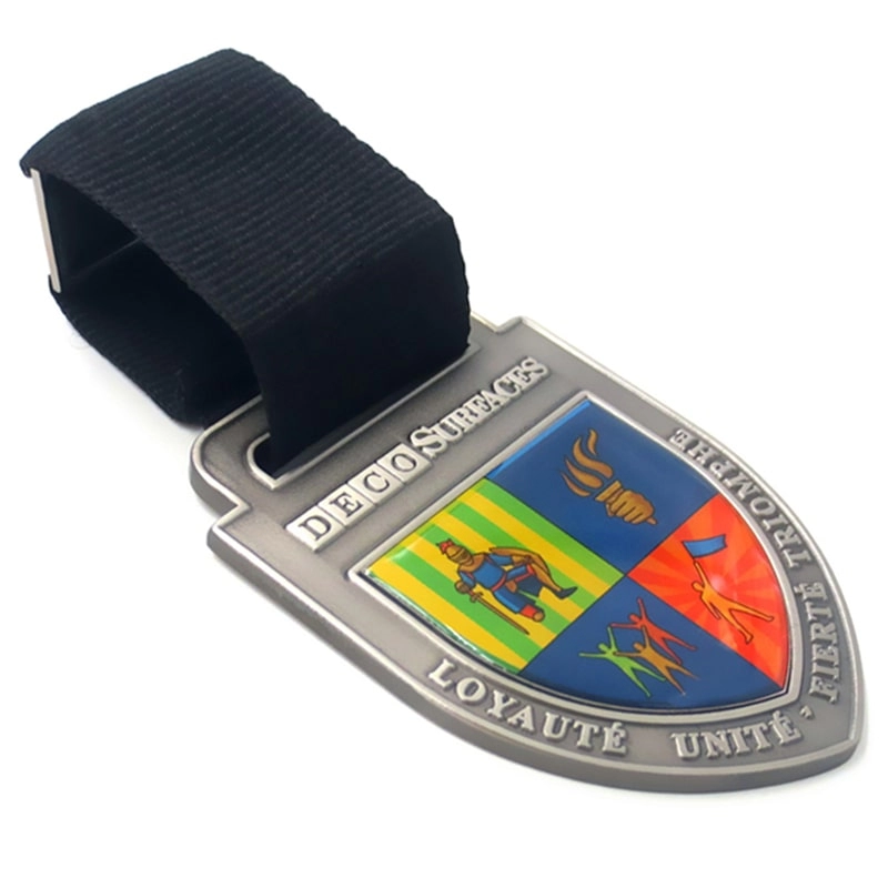 Medalhas de liga de zinco personalizadas de fábrica com epóxi