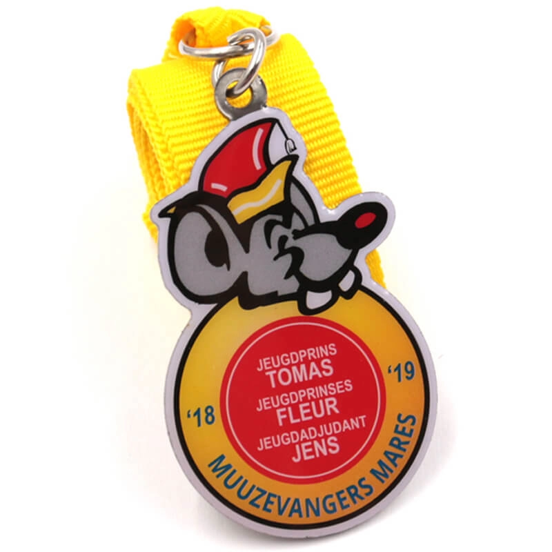 Personalização da medalha de metal do mouse com logotipo epóxi
