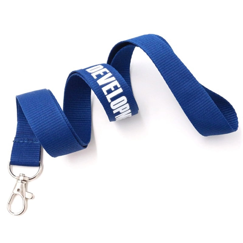 Fornecedor de cordão azul com logotipo de marca de equipe personalizado