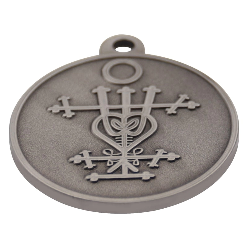 Fornecedor de medalhas religiosas de prata antigas personalizadas com jato de areia