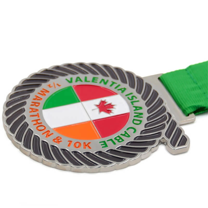 Medalhas de maratona de 10k com logotipo de metal personalizadas