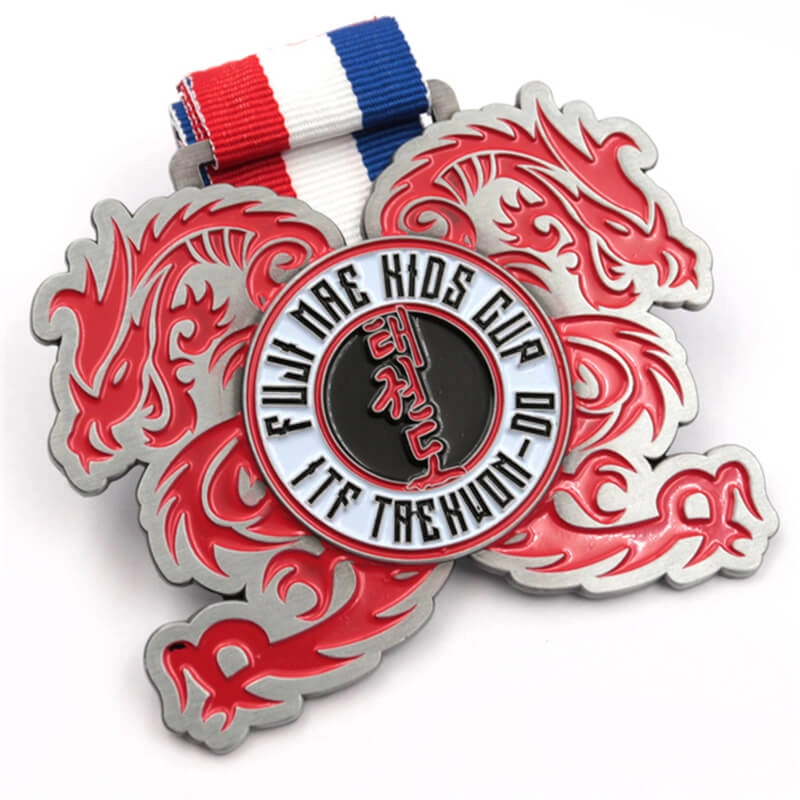 Fábrica personalizada de medalha de taekwondo com logotipo de metal