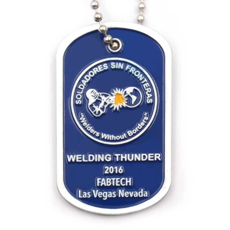 Fábrica de pingente de etiqueta de cachorro esmaltada azul com logotipo personalizado